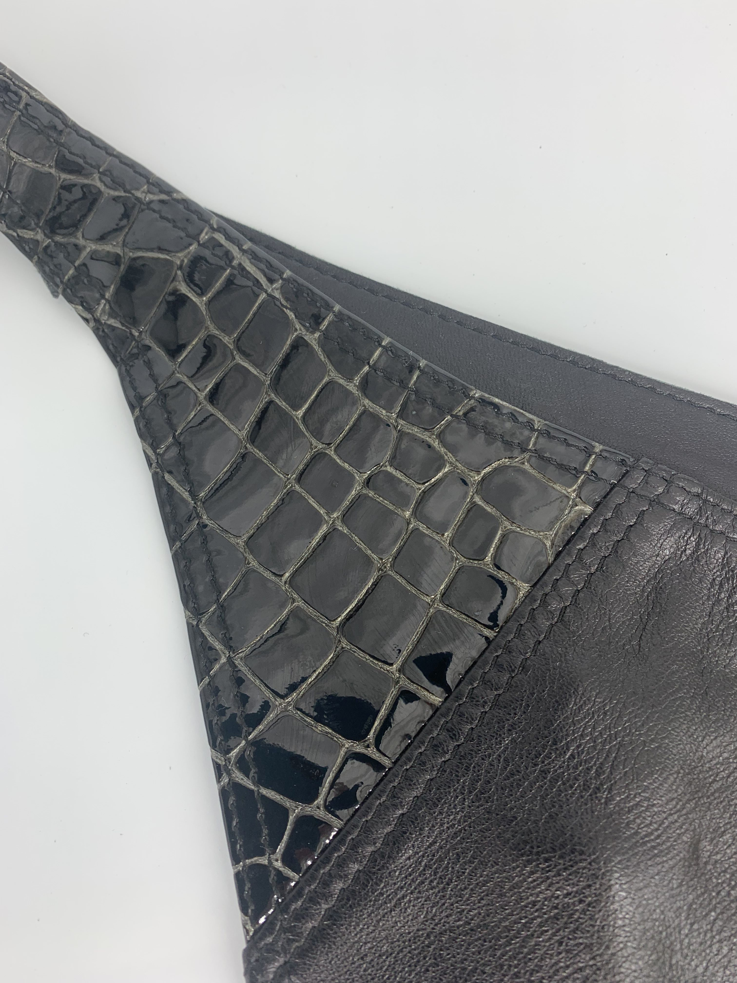 Women's thong with reptile print inserts