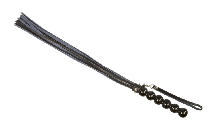 Whip with lacquered wooden ball handle