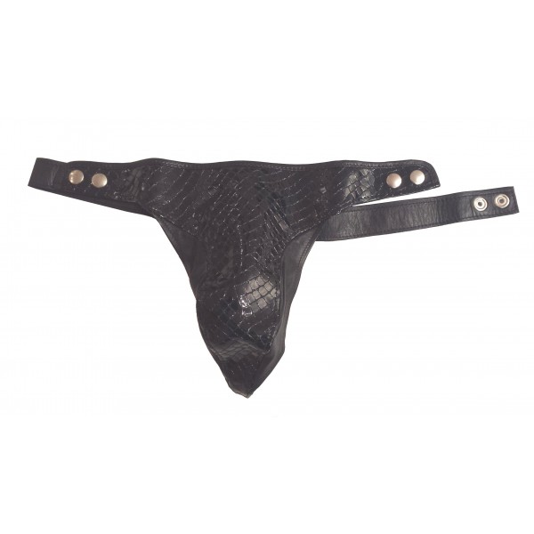 Men's thong with croc look