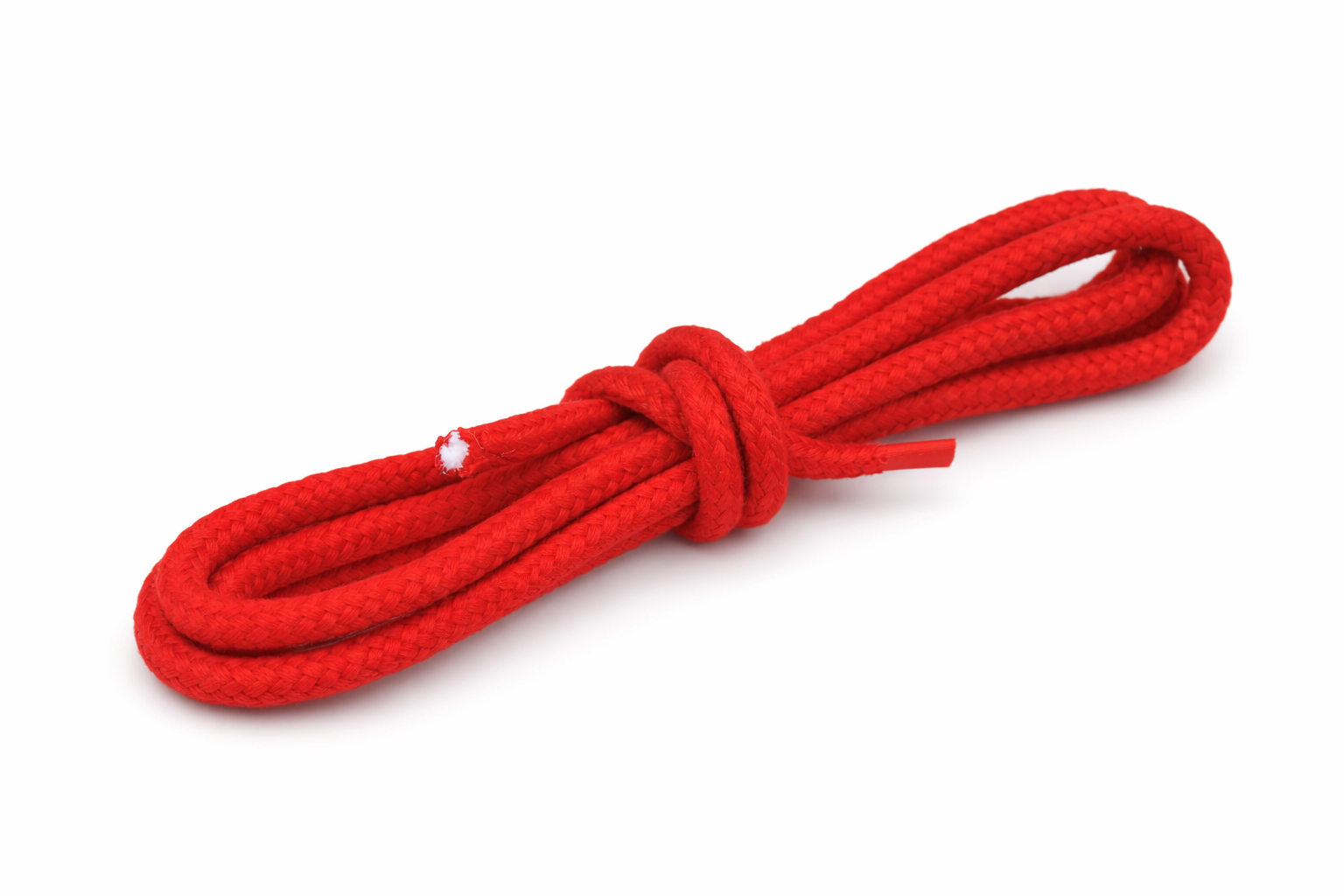 Braided cotton rope with core, 6 mm, red