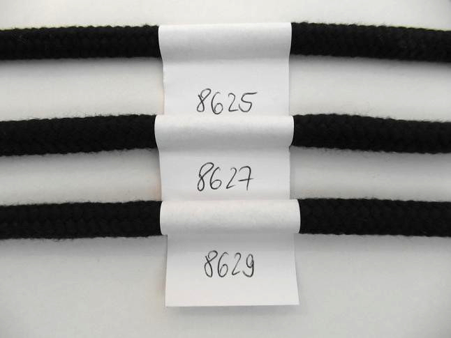 Braided cotton rope with core, 6 mm, black