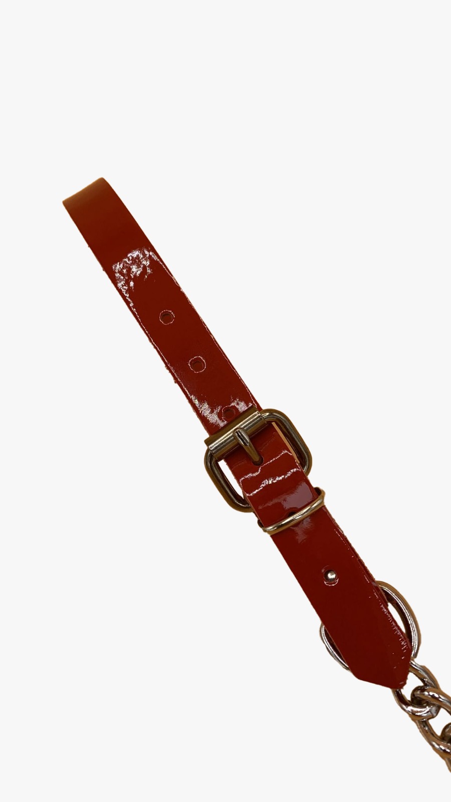 Lead line with red patent leather loop
