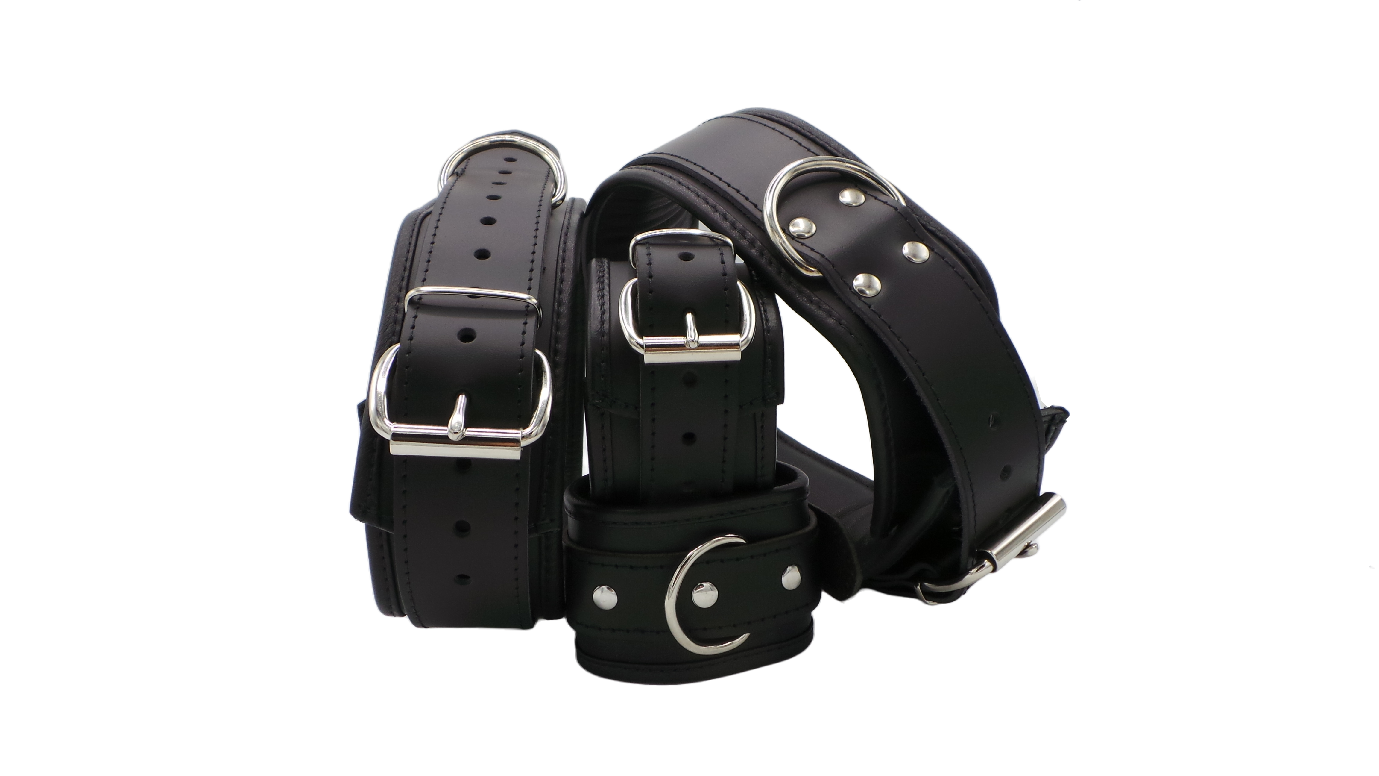 Thigh cuffs with handcuffs (pair)