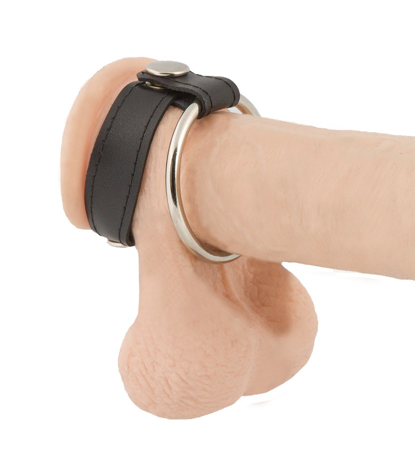 Ball strap with steel penis ring