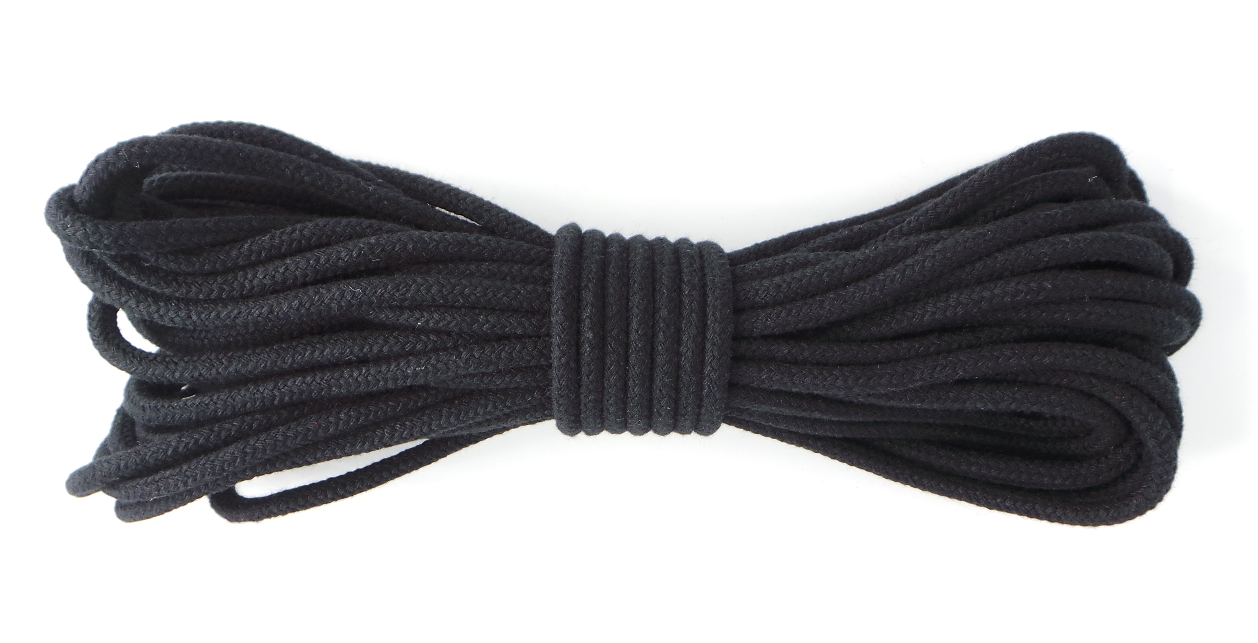 Braided cotton rope without core, 8 mm, black