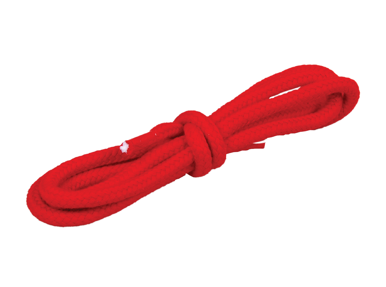 Braided cotton rope without core, 8 mm, red