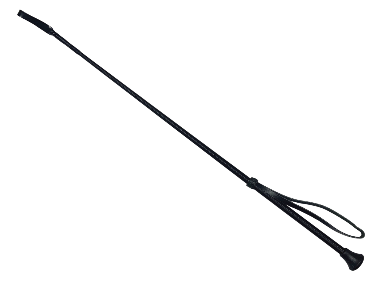 Riding crop with leather flap
