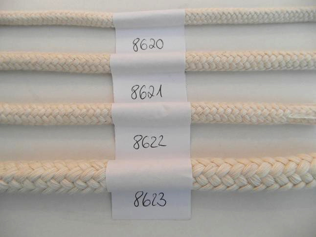 Braided cotton rope with core, 10 mm