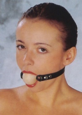 Mouth gag with wooden ball