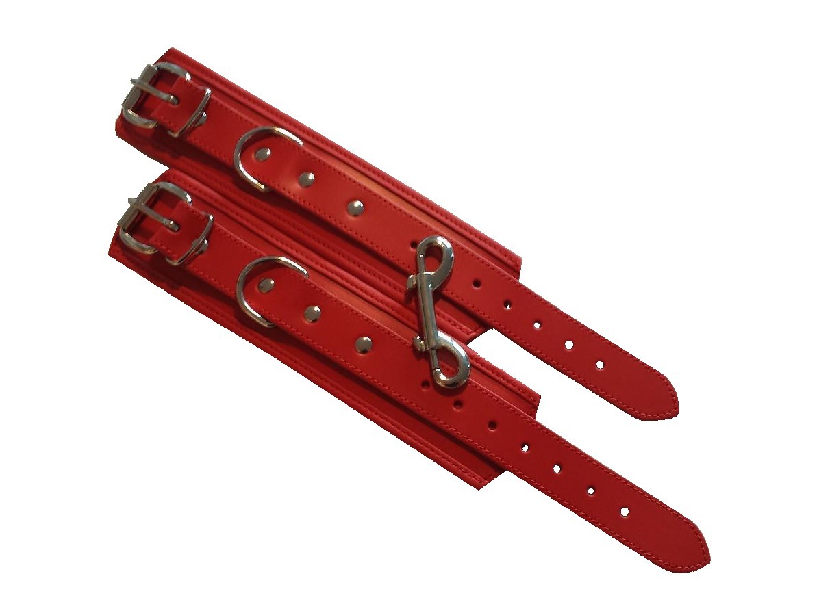 padded red handcuffs