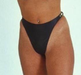Women's thong with reptile print inserts