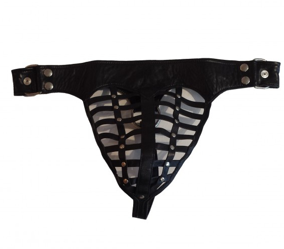 Men's thong with braided front