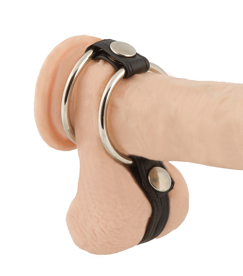 Metal testicle and penis rings with balls divider