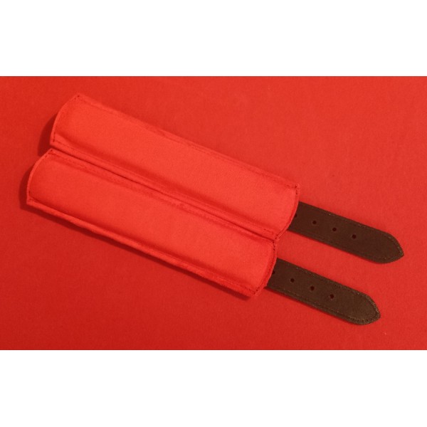 Handcuffs inside red imitation suede