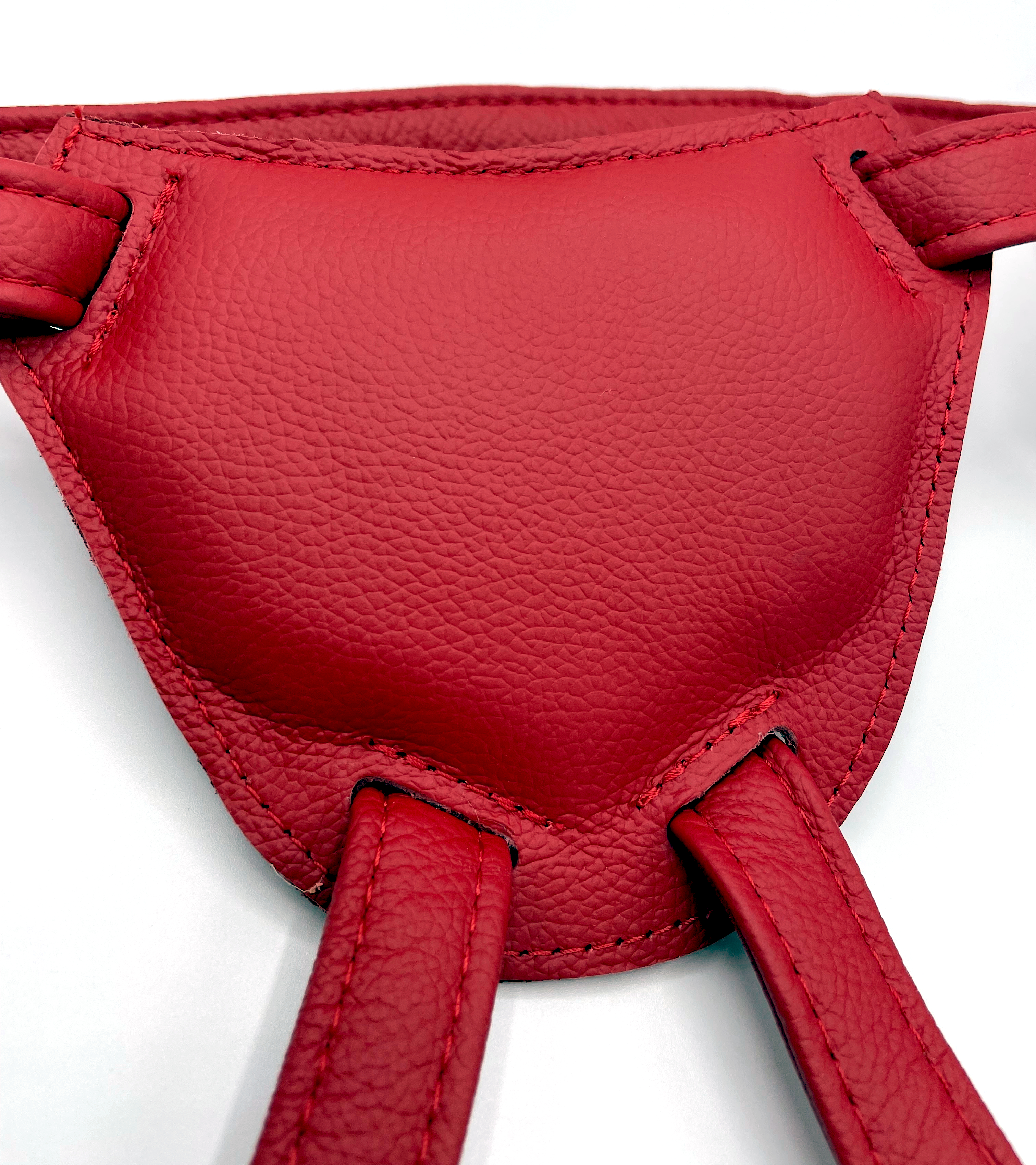Dildo harness strap on red, shell padded inside